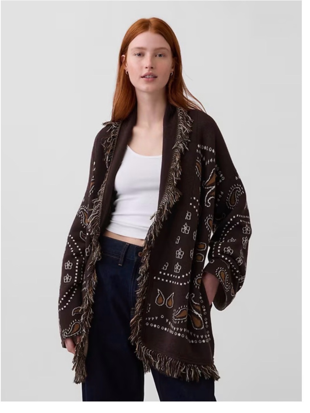 Brand new gap bandana fringe cardigan